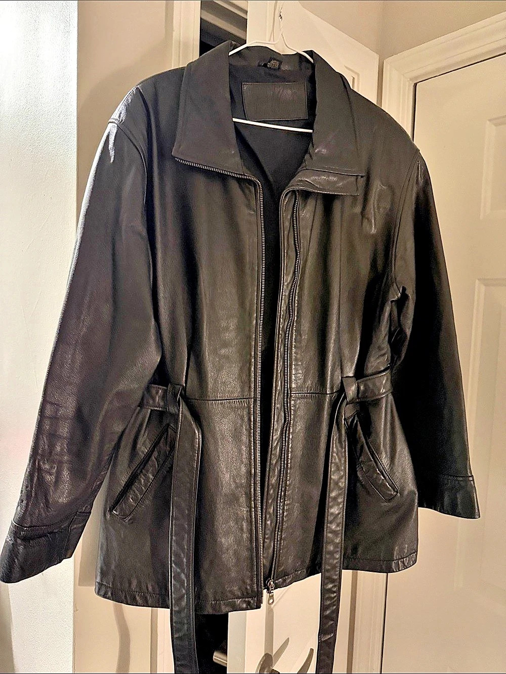 Leather Jacket Black Large Like New